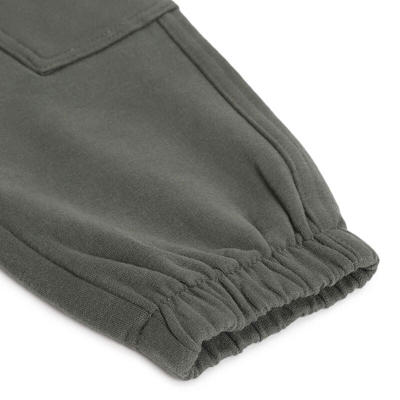Boys Dark Green Solid Joggers image number 3